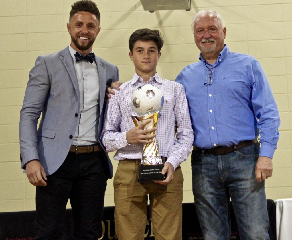 Miller Hayden ('02) receives his Club Player of the Year Award